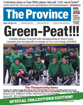 KOHA :: Province Article :: Team Green Champs 2014