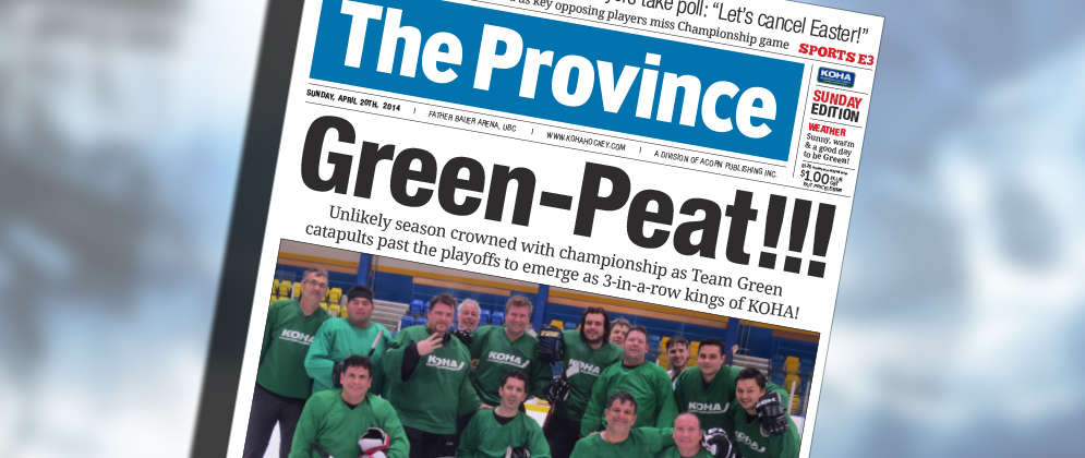 KOHA :: Province Article :: Team Green Champs 2014